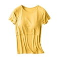 thumbnail image 3 of TIMIFIS T-Shirts d'Allaitement à Manches Courtes pour Femmes Été T-Shirt d'Allaitement Décontracté Col Rond Uni T-Shirt Post-Partum - Printemps/été, 3 of 3