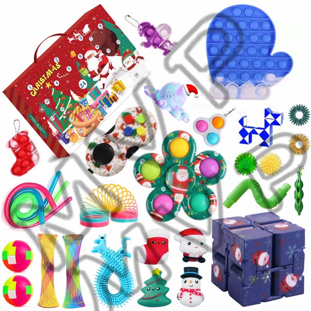 Wangsaura Christmas Fidget Toy Cartoon Kid Brain Training Stress Relief Toys