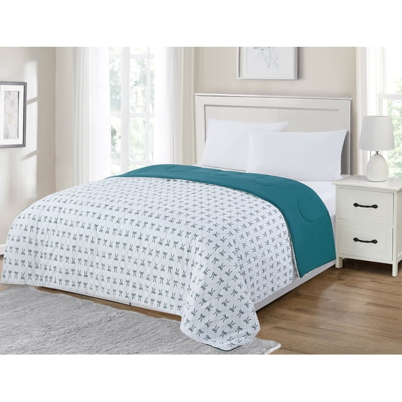 Mainstays Bows Reversible Comforter D/Q