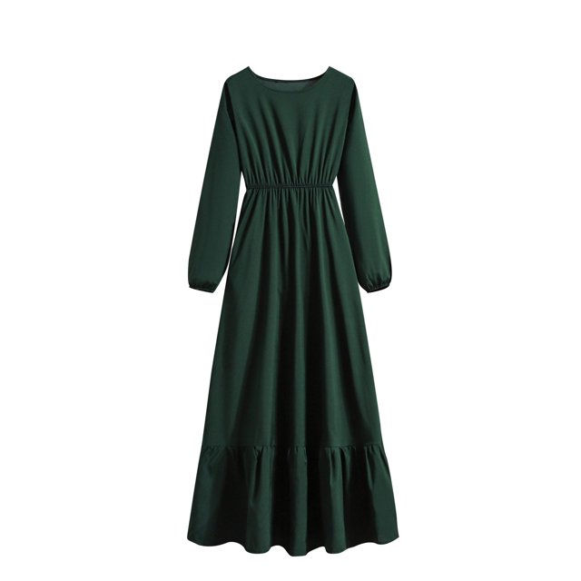 Gspmoly Robe d'Été, Robe Décontractée pour Femmes à la Mode, Robe à Col Rond à Manches Longues, Robe Longue à Taille, Robes de Mariage pour Femmes Offres Prime