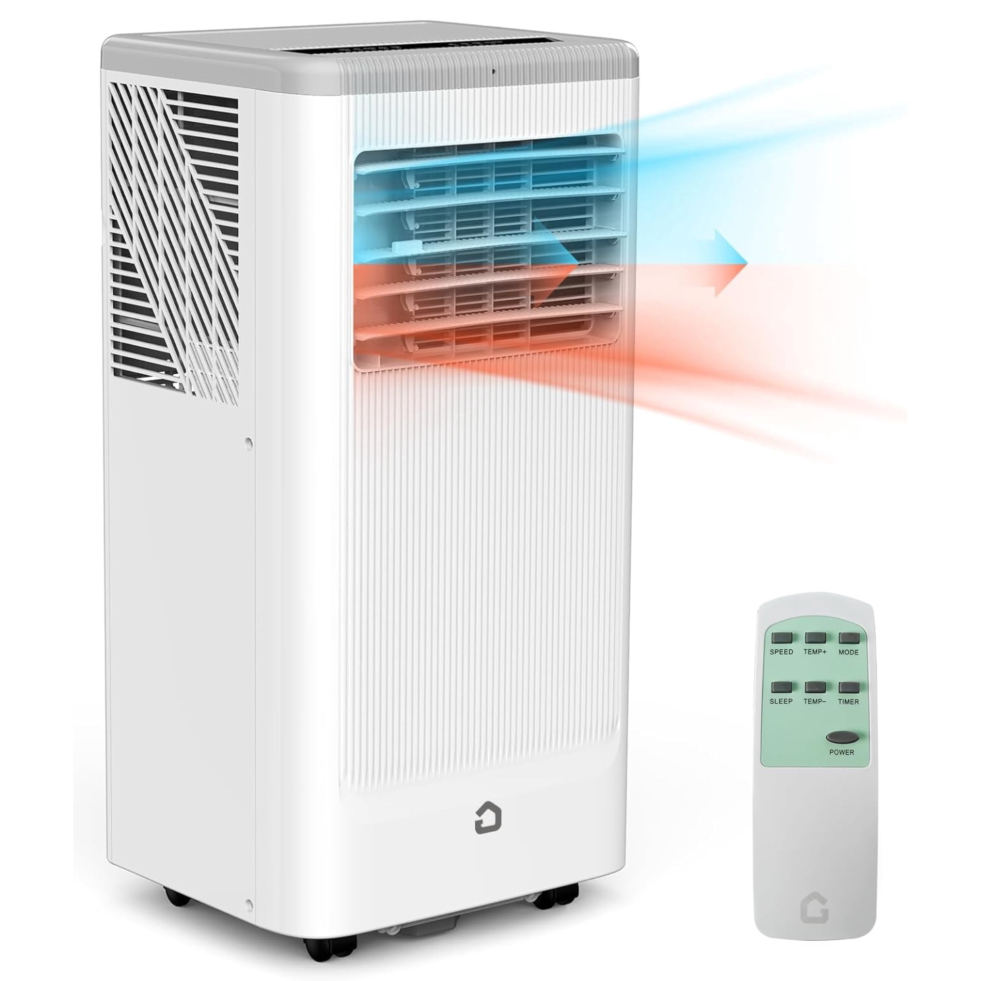 Garvee 10000 BTU Portable Air Conditioner with Heater, Cooling, Fan & Dehumidifier, Indoor AC Unit for Room up to 450 Sq.ft, White & Gray