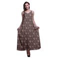 thumbnail image 1 of Bimba Robe Longue Décontractée en Rayonne à Fleurs pour Femme à Bretelles Spaghetti, Maxi Robe d'Été - Très Petit, 1 of 5