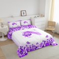 thumbnail image 3 of Erosebridal Ensemble de Couette Simple à Initiale Florale, Couette en Duvet à Fleurs et Papillons, Déco de Chambre pour Ados, Réversible, Léger, 2 Pcs, 3 of 8