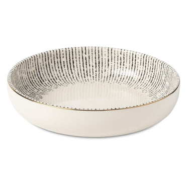 Thyme & Table Stoneware Round Low Bowl, Riley Collection