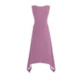 thumbnail image 4 of Liquidation d'Été 2025! Robe Grande Taille pour Femmes, Liquidation d'Été pour Femmes, Robes Sans Manches à Col Rond avec Cordon de Serrage, Robe Décontractée à Volants en Ligne A Mini, 4 of 5