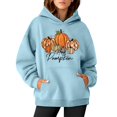 thumbnail image 1 of WEAIXIMIUNG Sweat à Capuche pour Femmes, Graphique, Imprimé Citrouille, Manches Longues, Décontracté, avec Poche, 1 of 3
