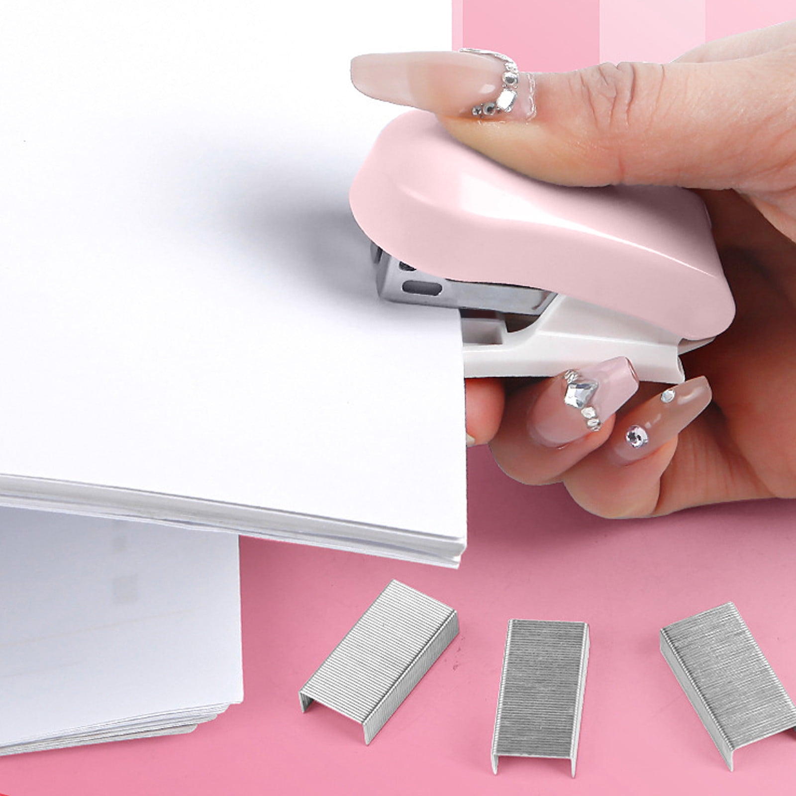 Dvkptbk metal stapler Cartoonoon Stapler Set of Elementary School Students Cute Mini Stapler Bookbinding Daily Stapler General