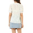 thumbnail image 3 of Unique Bargains Blouse à Manches Courtes à Col Boutonné Florale pour Femme, 3 of 6