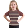 thumbnail image 3 of RXIRUCGD 2025 Vêtements d'Été pour Enfants Tout-Petits Garçons Filles Mode Mignon Col Rond Imprimé Rayé Manches Courtes, 3 of 7