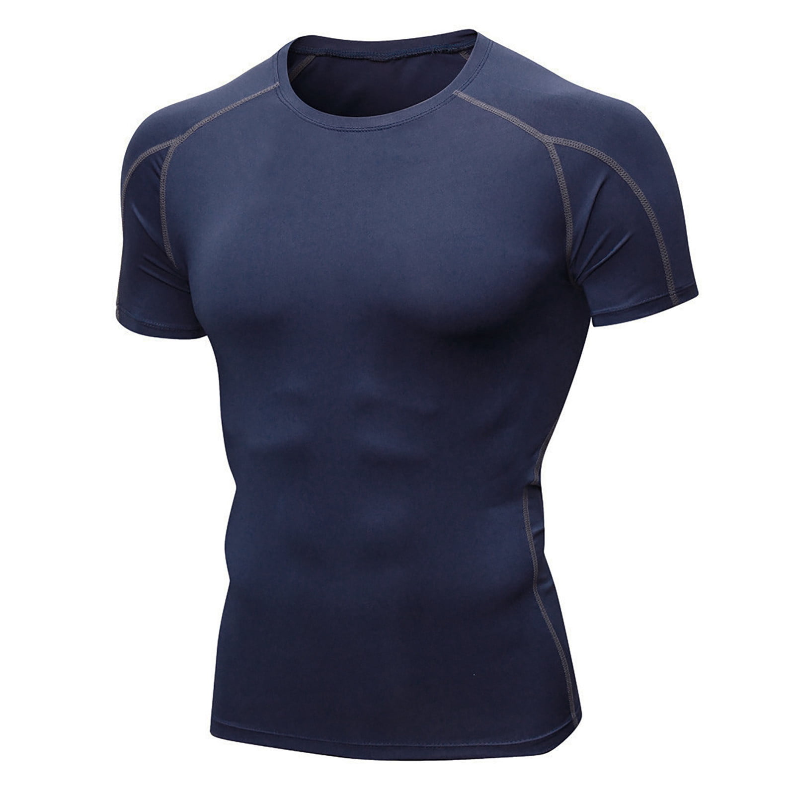 cfhntfmh Men's Shirt Short Sleeve Athletic Base Layer Sports T Shirts Workout Tops for Men Summer Basic Tee