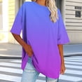 thumbnail image 2 of cfhntfmh Hauts Grande Taille pour Femmes Été Tunique Ample à Col Rond Blouse à Manches Courtes Basique Tendance T-Shirts Dégradés, 2 of 7