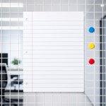 Tableau blanc sur papier doublé magnétique - Conseil d'écriture à sec pour la pratique d'enseignement Réfrigérateur de tableau blanc Stick Note Pad Reusable Planner, JKODE