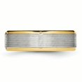 thumbnail image 3 of Stainless Steel Polished Yellow IP CZ Grooved Comfort Back Ring 9 Size, 3 of 7
