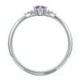 thumbnail image 4 of Birthstone Oval Ring with Shoulder Accents - Amethyst (February), 4 of 5