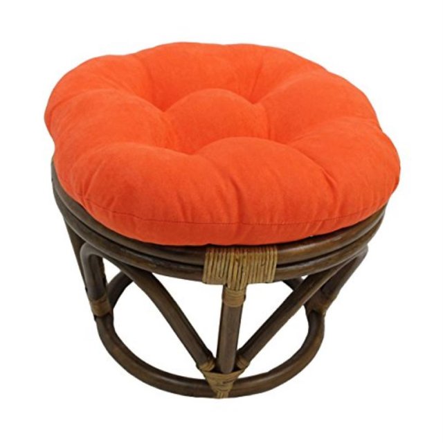 Blazing Needles Coussin Repose-Pieds Rond Uni en Microsuède Capitonné de 18 Pouces - Tangerine Dream