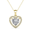 Yellow Gold, variant on Cate & Chloe Amora 18k Rose Gold Plated Heart Pendant Necklace with Simulated Diamonds for Women