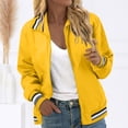 thumbnail image 2 of MIASHUI Women Bomber Jacket Lightweight Jacket Zip Up Coat Casual Bomber Jacket,Yellow,L, 2 of 5