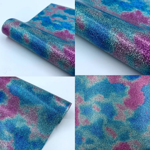 EGNMCR Glitter Powder Wave Heat Transfer Film Heat Transfer Vinyl Clothing DIY Printing the Sticker