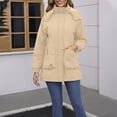thumbnail image 2 of Sentmoon Women Ski Jacket Plus Size Long Sleeve Coats for Women Zipper Solid Color Windproof Waterproof Hoodies Women with Pockets Fall and Winter Comfy for Climbing and Hiking, 2 of 9