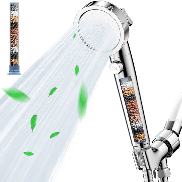 KAIYING Handheld Shower Heads Shower Head with Filters, High Pressure Mineral with Hose, Shower Envy Filtered Shower Head with Handheld, RV Shower with On Off Switch (Chrome)