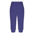 thumbnail image 4 of Timegard Womens Sweatpants Capri Pants Cinch Bottom Solid Color Cropped Joggers Workout Pants with Pockets, 4 of 6