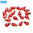 thumbnail image 3 of Unique Bargains 20Pack Teardrop Sew on Rhinestone - 8x5mm Glass Teardrop Crystal Rhinestones in Gold Prong Setting (Bright Red), 3 of 7