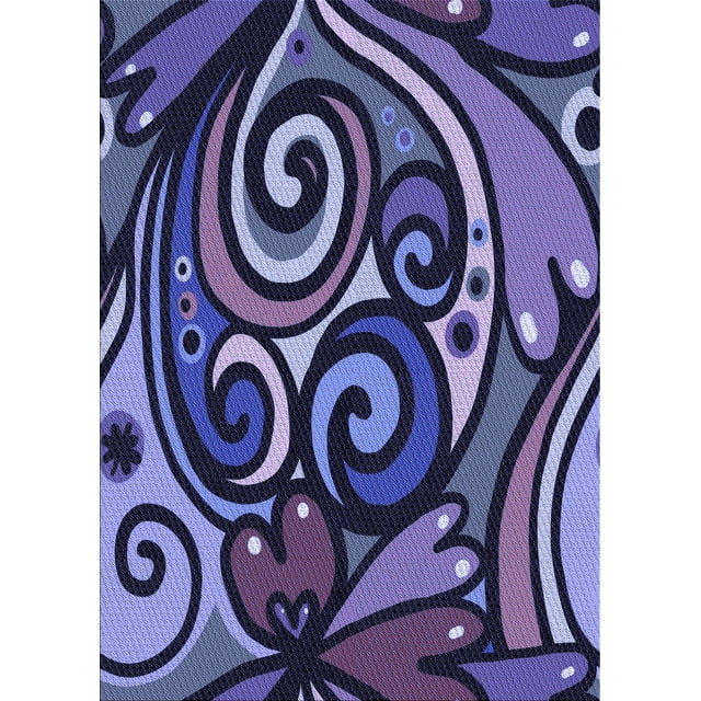 Ahgly Company Tapis Rectangulaire Lavable en Machine Intérieur Transitionnel Violet, 8 Pieds x 12 Pieds