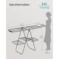 thumbnail image 4 of 2-Level Foldable Clothes Drying Rack - Free-Standing & Large. Features 33 Rails, Height-Adjustable Wings, Sock Clips. Grey Colour., 4 of 9