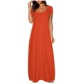 thumbnail image 1 of fatyb Robes Maxi pour Femmes Col Rond Manches Courtes Robes Décontractées Robes T-Shirt Amples pour Femmes P-5TG, 1 of 5