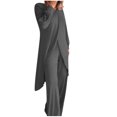 thumbnail image 2 of Birdeem Blouses pour Femmes Mode Femme Col Rond Uni Manches Longues Blouse Pantalon Long Taille Élastique Ensembles de Détente, 2 of 12
