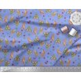 thumbnail image 2 of Soimoi Moss Georgette Fabric Leaves,Floral & Housefly Insects Printed Fabric 1 Yard 42 Inch Wide, 2 of 3
