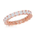 thumbnail image 1 of Daily Delight TheJewelryHut Designer Sterling Silver 3mm CZ Eternity Band Ring - Rose Gold Plated, 1 of 2