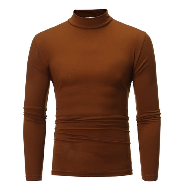 CEHVOM Chemise de Base Ajustée Extensible Unie à Col Mi-Haut à Manches Longues pour Homme Vente