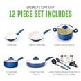 thumbnail image 2 of GreenLife Soft Grip Healthy Ceramic Nonstick 12 Piece Cookware Pots and Pans Set, PFAS-Free, Dishwasher Safe, Blue, 2 of 2