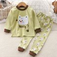 thumbnail image 2 of Pisexur Tenue d'Automne pour Bébé Fille Garçon, Ensemble de Pyjama pour Tout-Petits Garçons Filles, Mode Décontractée, Floral, Col Rond, Manches Longues, Chandail à Enfiler et Pantalon, Tenue de Nuit, Ensemble 2 Pcs pour Enfants, 3 Mois à 6 Ans, 2 of 3