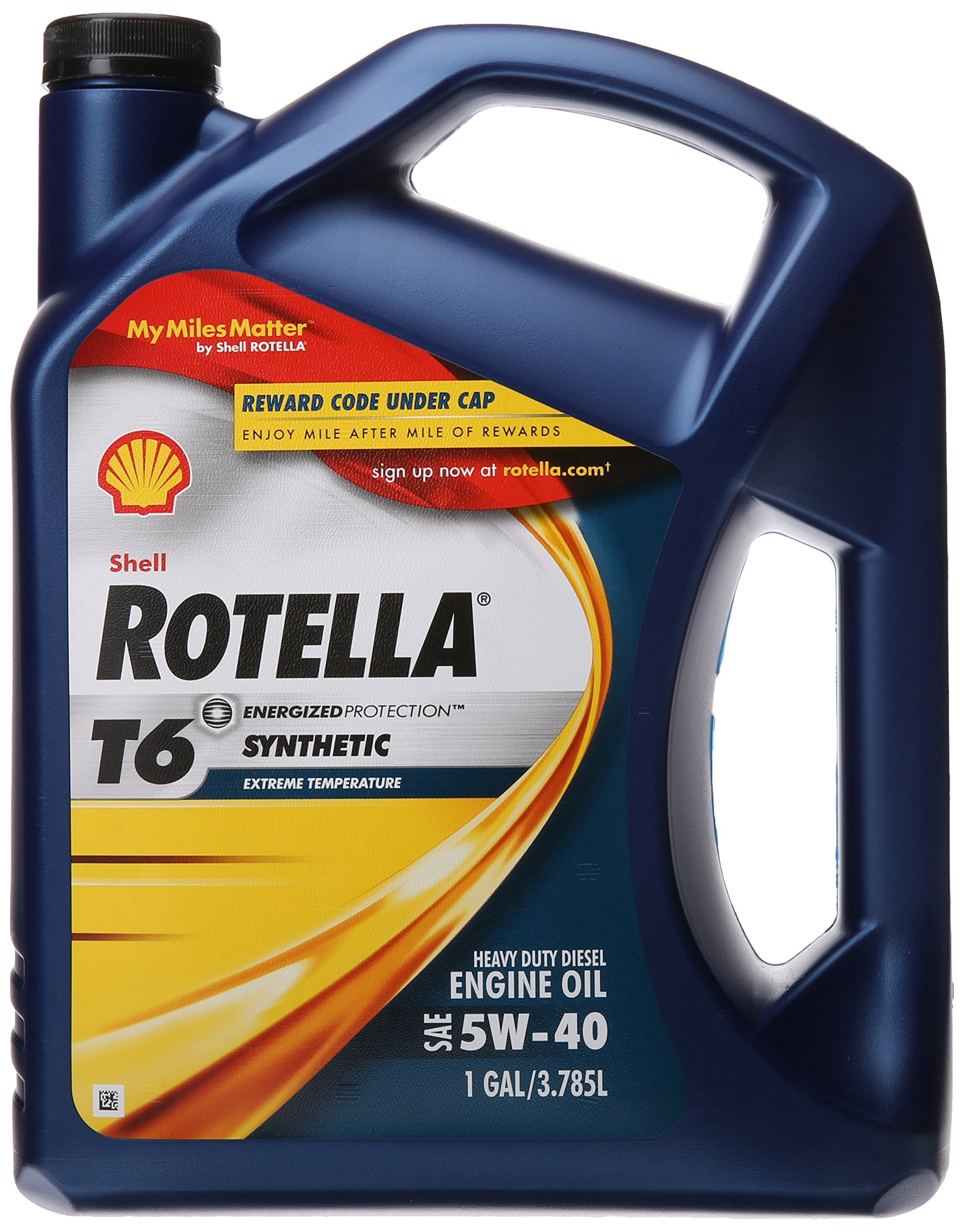 Shell Rotella 550019921-3PK T6 Full Synthetic Heavy Duty Engine Oil 5W-40, 1 Gallon, Pack of 3