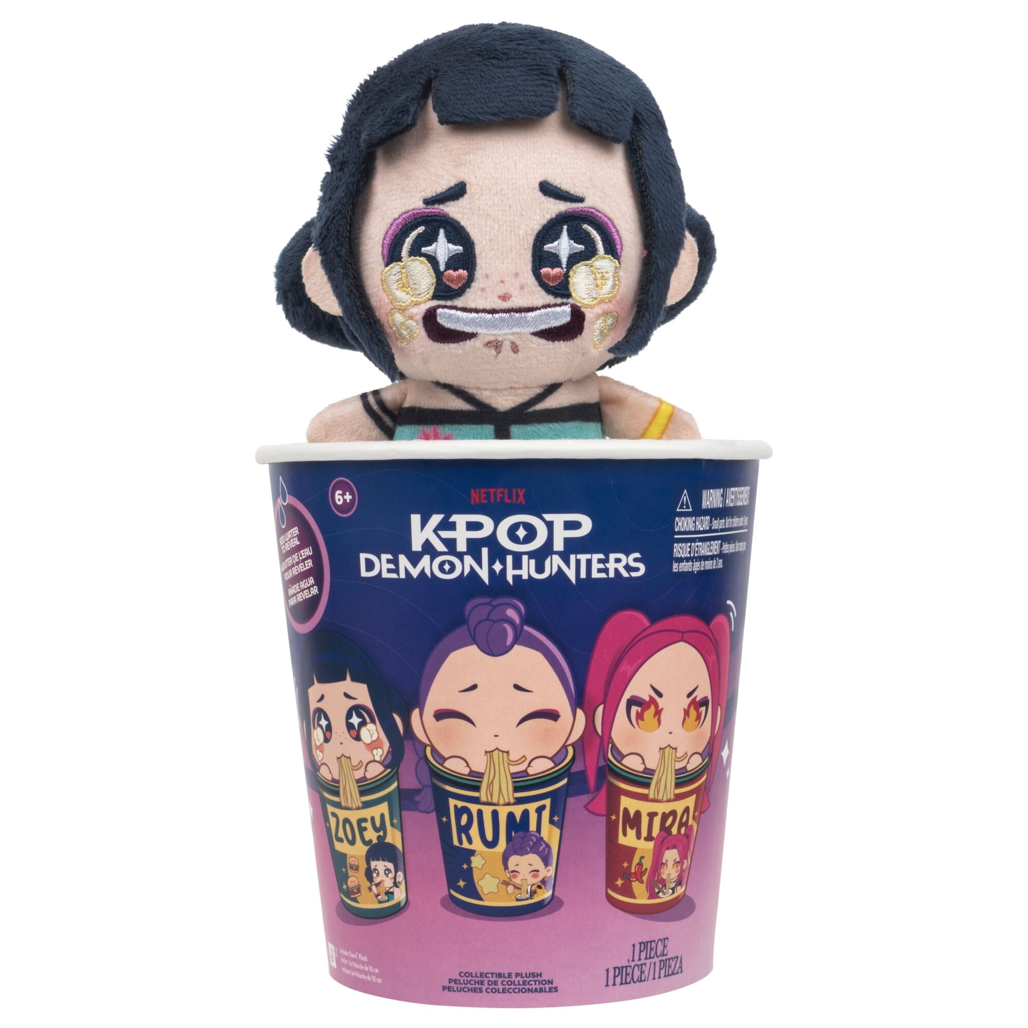 KPop Demon Hunters 4" Blind Mini Ramyeon Cups Assortment - Magic Water Reveal - Mini Collectible Plush - Ages 6+