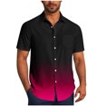 thumbnail image 1 of Pisexur T-shirts pour Hommes, Mode Décontractée Col Rabattu Impression Dégradée Manches Courtes Chemise Boutonnée Blouse Rose Vif, Chemises de Golf 4TG Hommes & Chemises Hommes, 1 of 7
