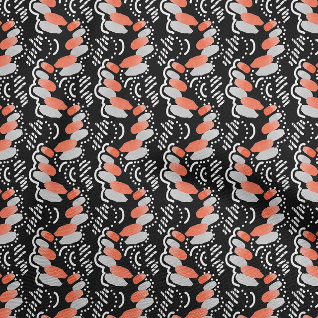 oneOone Cotton Poplin Black Fabric Abstracts Sewing Craft Projects Fabric Prints By Yard 42 Inch Wide