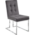 thumbnail image 3 of Meridian Furniture Alexis Velvet Dining Chair in Gray (Set of 2), 3 of 7