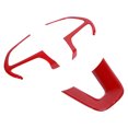 thumbnail image 3 of Cadre de Volant de Direction, 3 Pcs Usure Revêtement de Volant Anti-Rayure Robuste Durable pour les Accessoires d'Intérieur de Voiture Rouge, Noir, Fibre de Carbone Style, 3 of 8
