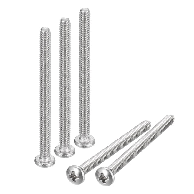 Unique Bargains Vis de machine à Tête de Poêle #4-40x1-1/2 Pieds en Acier Inoxydable 304 avec une Finition Brillante, Présentées en Lot de 25. Ces Vis Présentent un Entraînement Phillips, une Conception à Filetage Complet et une Grande surface de Roulement pour une Fixation Sécuritaire et Fiable. Convient aux applications en Électronique, Machinerie, Meubles, Automobile et Projets de construction.