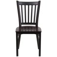 thumbnail image 3 of HERCULES Series Black Vertical Back Metal Restaurant Chair - Walnut Wood Seat, 3 of 9
