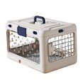 thumbnail image 4 of S SERENABLE Folding Puppy Crate Cat Transport Box Transparent for Traveling Foldable Portable Dog Kennel Cat Travel Cage for Puppy Rabbit White, 4 of 9