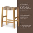 thumbnail image 3 of Maven Lane Emerson Counter Stool in Weathered Natural Wood Finish with Avanti Bone Vegan Leather, 3 of 6