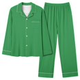 thumbnail image 1 of Posijego Womens Long Sleeve Button down Pajama Set Collared Shirts Casual Pants Plain Loungewear Pjs, 1 of 4