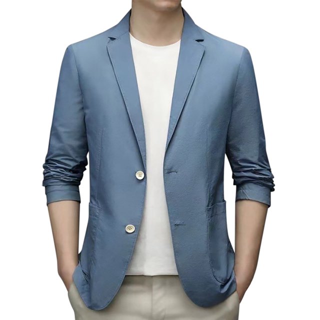 Kcodviy Spring Summer Men's Lightweight Big and Tall Suit Summer Suit Jacket Casual Suits for Men Slim Fit Stretch Slim Fit Button Plaid Suits for Men Sport Coats