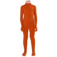 thumbnail image 1 of GDREDA Kids Dancewear Solid Color Spandex Zentai Child Unitard (Orange,M), 1 of 3
