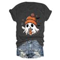 thumbnail image 4 of T-shirt Graphique à Manches Courtes d'Halloween pour Femmes Col Rond Décontracté pour Tenue de Fête d'Été avec Jeans, 4 of 4