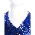 thumbnail image 4 of Oyolan Combinaison à Paillettes pour Filles, Col en V, Manches Courtes, Fête, Danse, Formelle, Bleu 10, 4 of 7